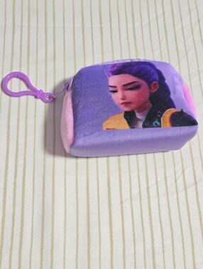 K-pop Purple Character Plush Keychain Pouch